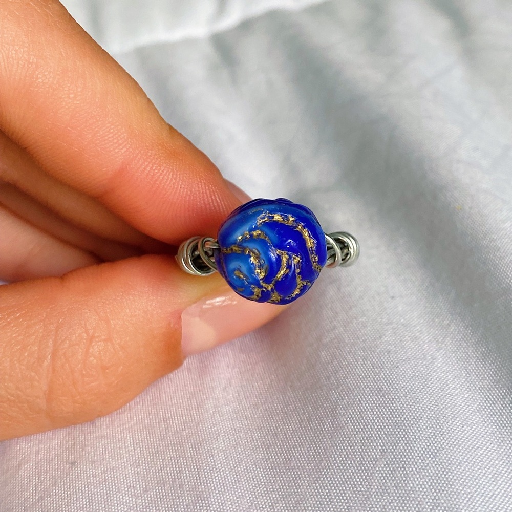 Royal Blue & Gold Earth Ring